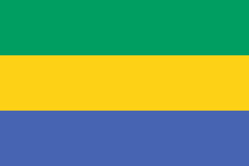 Fototapeta premium Flag of Gabon Gabonese Flag Rectangular | Aspect Ratio 2:3, High Resolution