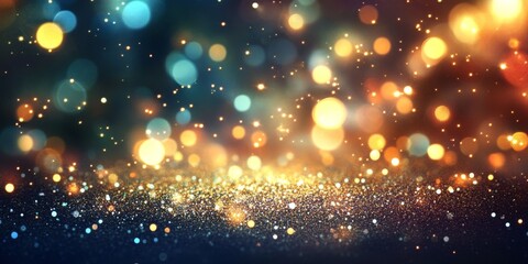 Obraz premium Radiant Abstract Brilliance: A Luminous Glittering Background of Beautiful Light and Sparkles for Inspirational Art, game concept art, storybook illustrations, comic strips