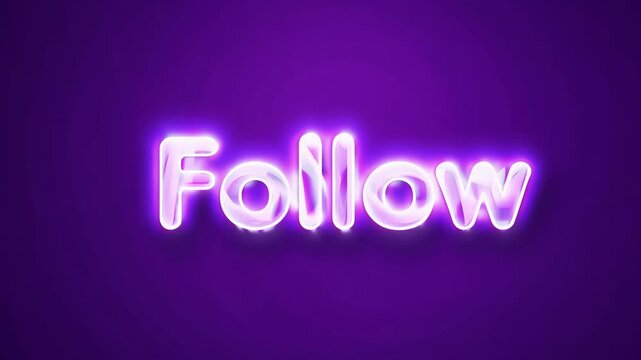 Animated "Follow" Popup Materializing from Waves on Pink-Purple Gradient Background