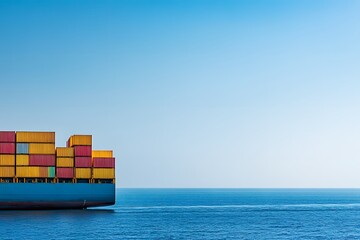 Obraz premium Massive cargo ship loaded with containers