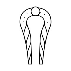 golden hair pin with gemstone line icon vector. golden hair pin with gemstone sign. isolated contour symbol black illustration