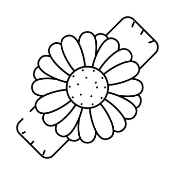 recommend clip art: hair pin with chamomile ornament line icon vector. hair pin with chamomile ornament sign. isolated contour symbol black illustration