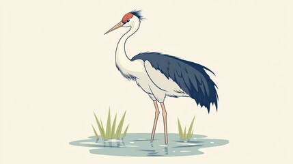 Elegant Crane in Water