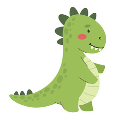 Cute dinosaur in flat style, children's character.