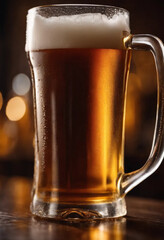 glass of beer on a wooden table