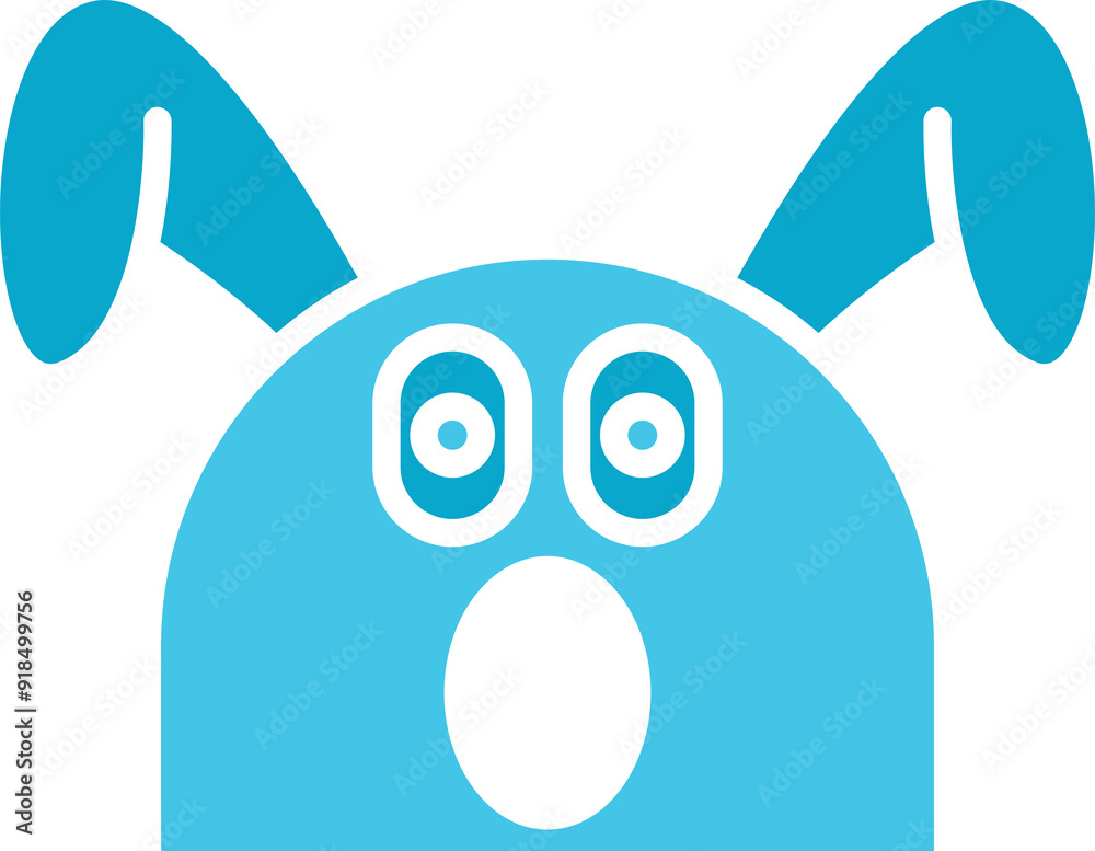 Sticker amazed rabbit emoji icon