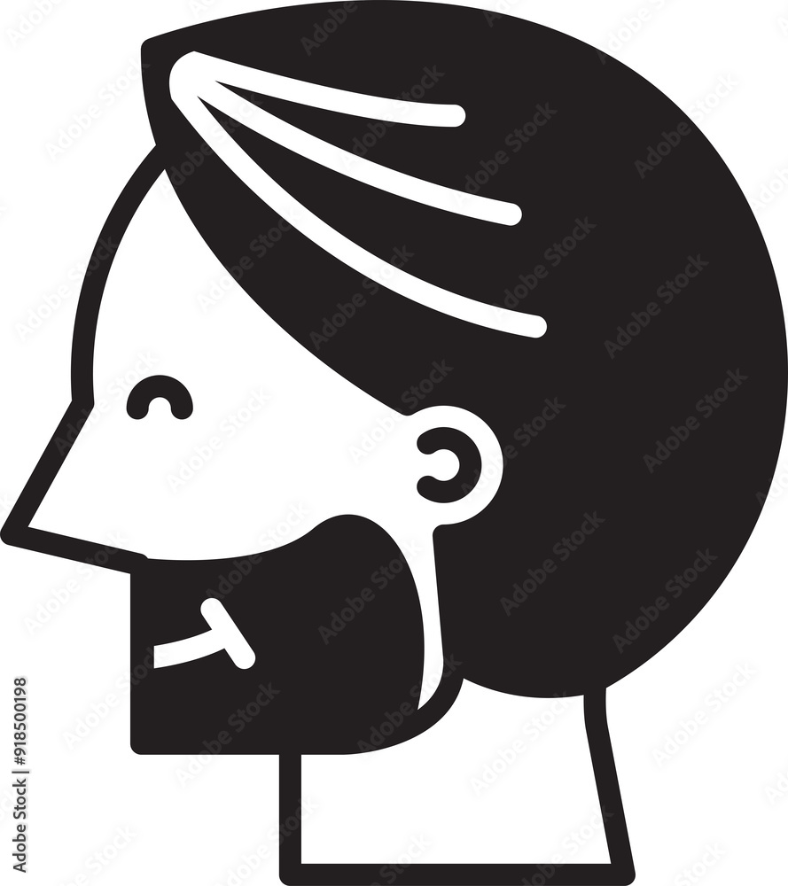 Canvas Prints beard man face avatar side view illustration