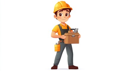Fototapeta premium Smiling Young Construction Worker