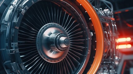 Fototapeta premium Close-up of an Airplane Engine