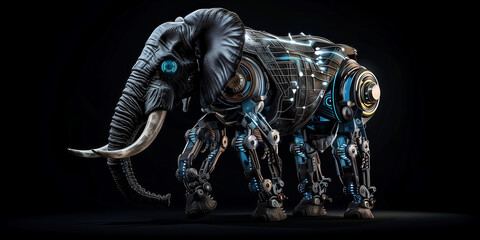 Futuristic Robotic Elephant with Advanced Mechanisms