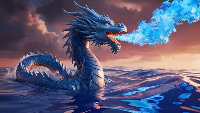 blue dragan and blue fire