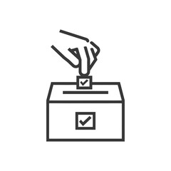 Hand Putting Ballot in Voting Box with Checkmark