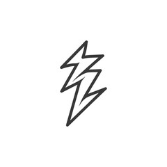 Hand drawn black and white lightning bolt icon
