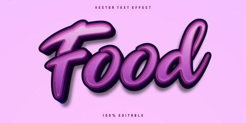 Food purple text effect editable natural and fruit text style