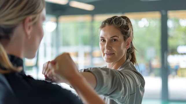 Women Empowerment through Self-Defense Training in Community Center with Supportive Instructor