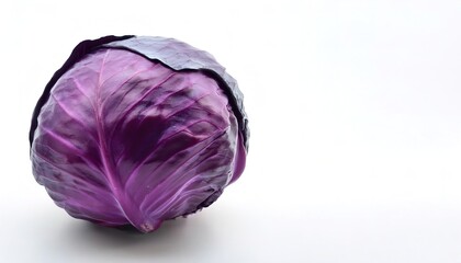 Fototapeta premium purple or red cabbage Blaukraut - Brassica oleracea - can be pickled, fermented in sauerkraut or kimchi, steamed, stewed, roasted, sautéed, braised, or eaten raw. isolated on white background