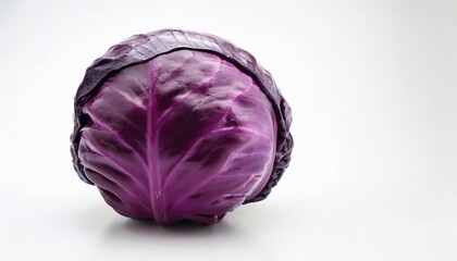 Fototapeta premium purple or red cabbage Blaukraut - Brassica oleracea - can be pickled, fermented in sauerkraut or kimchi, steamed, stewed, roasted, sautéed, braised, or eaten raw. isolated on white background