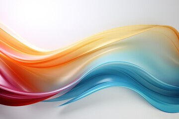 Fototapeta premium Abstract colorful waves on a white background.
