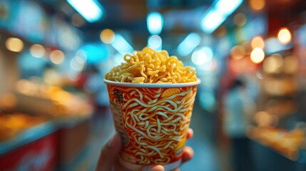 Cooked Instant Cup Noodles, instant noodles