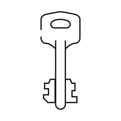 old key line icon vector. old key sign. isolated contour symbol black illustration
