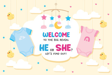 Vector illustration of baby shower banner invitation