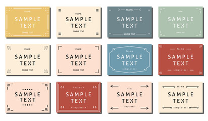 Simple frame set Ornament Decoration Line , Title Label Template
