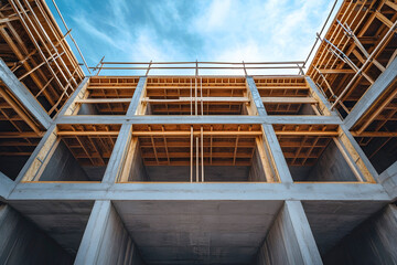 Obraz premium Second Floor Formwork in a Monolithic Construction Sit