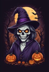 Halloween design vector for t-shirt design pumpkin