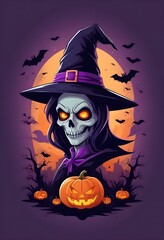 Halloween design vector for t-shirt design pumpkin