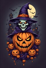 Halloween design vector for t-shirt design pumpkin