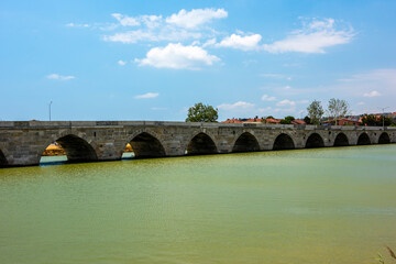 Naklejka premium Mimar Sinan Bridge in Silivri. Istanbul, Turkey. Silivri District in Istanbul.