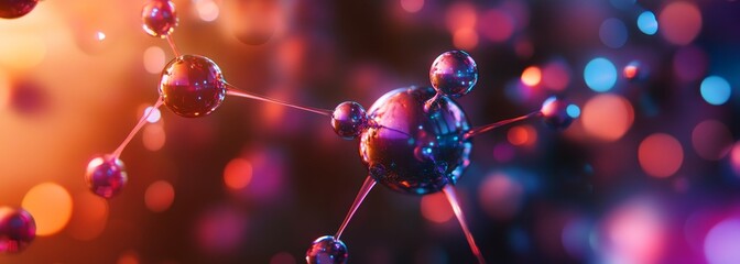 Colorful vivid molecular structure composition background