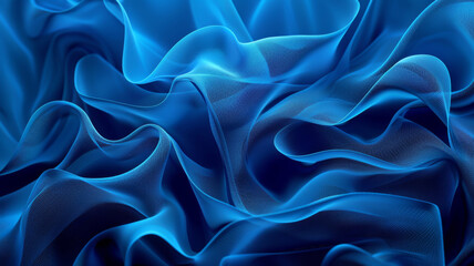 Obraz premium Abstract Blue Wavy Fabric with Subtle Grid Pattern