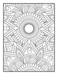 Mandala Coloring Book For Adult. Mandala Coloring Book. coloring page for children and adults.. Ornamental mandala adult coloring book page. 