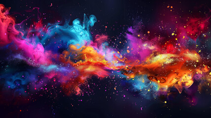 Obraz premium Abstract Cosmic Nebula with Vibrant Colors and Stardust