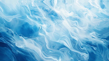 Obraz premium Abstract Swirling Blue and White Liquid Art