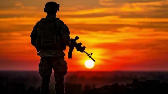 silhouette of a soldier