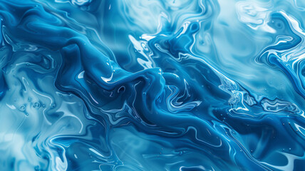 Obraz premium Abstract Swirling Blue and White Liquid Texture