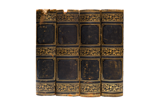 Vintage books isolated on the transparent background