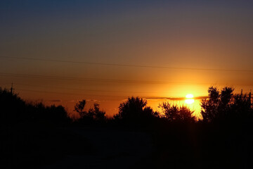 A Beautiful sunset by the sea in nature
