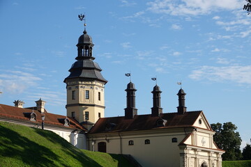 Nesvizh Castle, main entrance. Radziwill Castle in Belarus, Poland, Lithuania