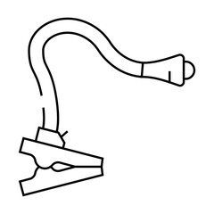 lamp with pin line icon vector. lamp with pin sign. isolated contour symbol black illustration