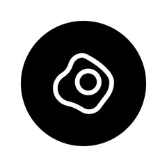 fried egg line circular icon