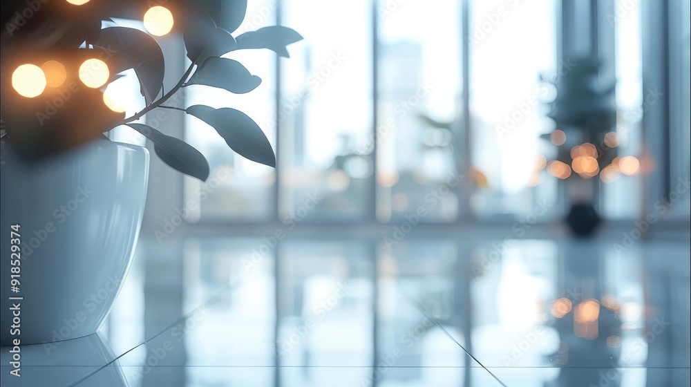 Leinwandbilder abstract light bokeh in a modern white office setting. generative ai.