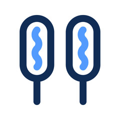 corn dog line color icon