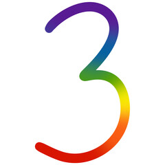 number 1 2 3 4 5 6 7 8 9 0 Colorful LGBTQ style symbolize diversity