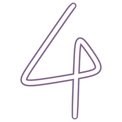 Number 1 2 3 4 5 6 7 8 9 0 purple border plain style