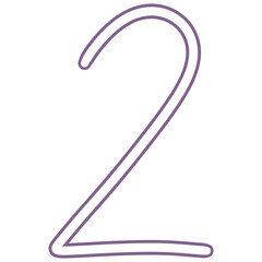 Number 1 2 3 4 5 6 7 8 9 0 purple border plain style