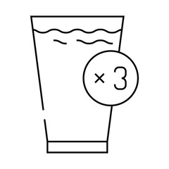drink few glasses of water line icon vector. drink few glasses of water sign. isolated contour symbol black illustration