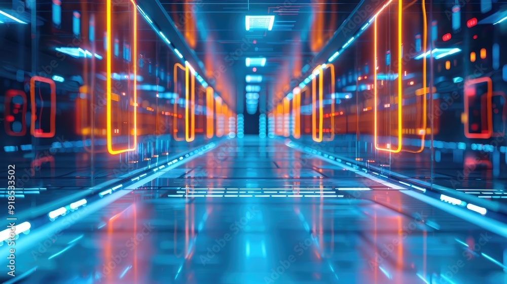 Aufkleber Secure network architecture with layered security approach. Generative AI.